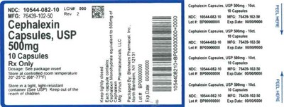 500mg 10ct (Label Cephalexin Caps 500mg Bpi(10544 082 10) Virtus(76439 102 50) Rev2)